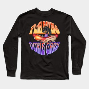 Flaming Dachshund Cars Long Sleeve T-Shirt